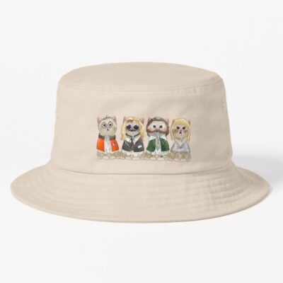 Playful Drooling Disco Cats Bucket Hat
