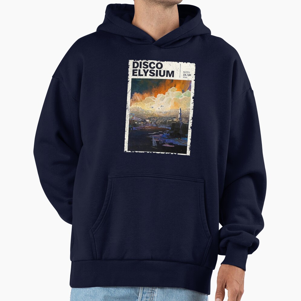 Distressed Disco Elysium Logo Hoodie - Image 5