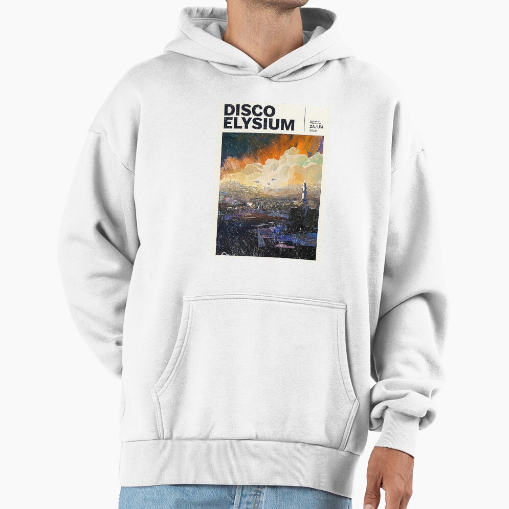 Distressed Disco Elysium Logo Hoodie - Image 2