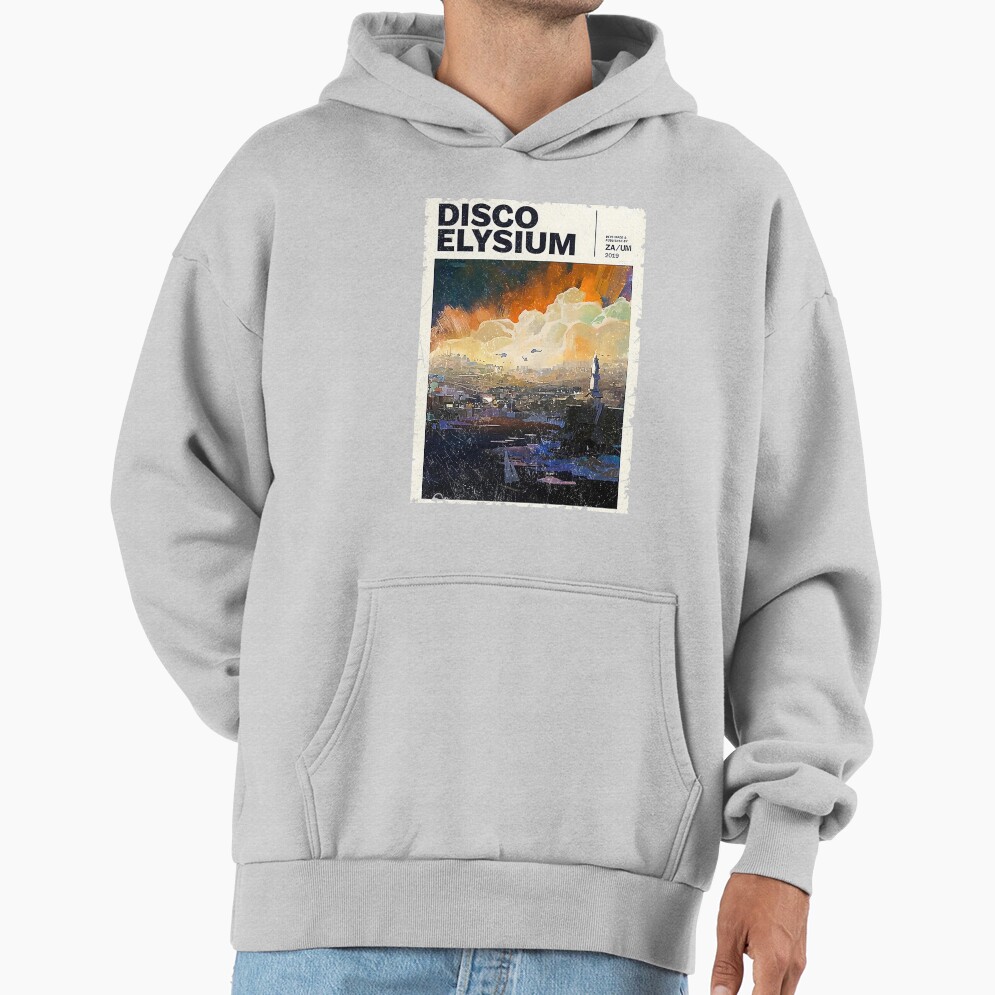 Distressed Disco Elysium Logo Hoodie - Image 4