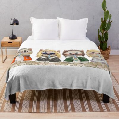 Disco Elysium Drooling Disco Cats Throw Blanket