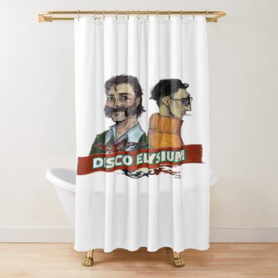 Disco Elysium Harry Du Bois And Kim Kitsuragi Shower Curtain