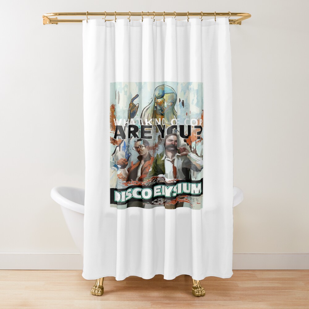 Disco Elysium Humorous Role Playing Shower Curtain