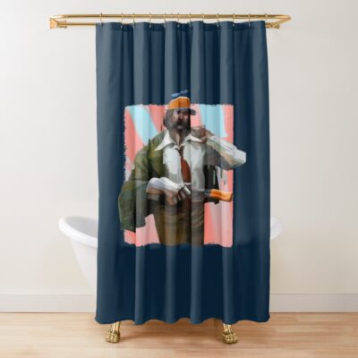 Disco Elysium Noir Detective Shower Curtain