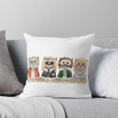 Disco Elysium Drooling Disco Cats Throw Pillow